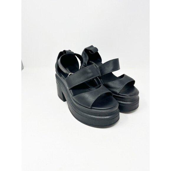 Windsor Smith Match Leather Sandals Chunky Platform Heels Ankle Strap Size 10 - Picture 2 of 9
